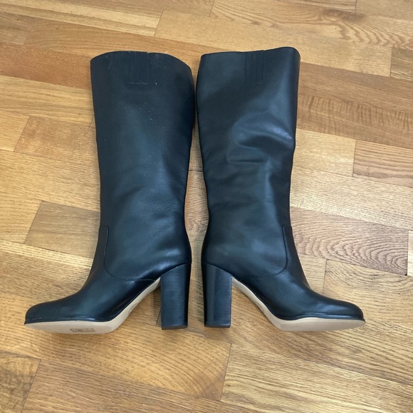 Michael Kors Margaret Tall Wide Shaft Leather Boots with Gold Lock Zipper NWOT - Picture 10 of 16